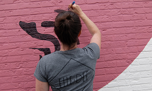 muurschildering,mural,mural art,gestileerde muur,schilderij,horeca,eye-catcher,originele muur